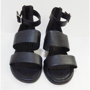 Steve Madden Daly Women Sandals Sz 7.5 M Low Block Heel Leather Ankle Strap